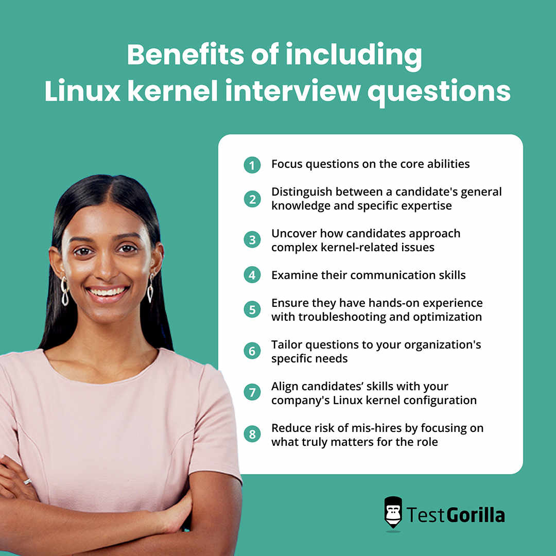 Benefits of including Linux kernel interview questions graphic