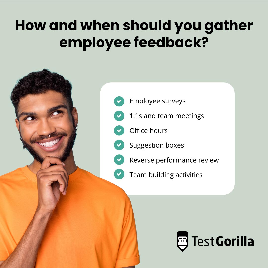 How and when should you gather employee feedback graphic