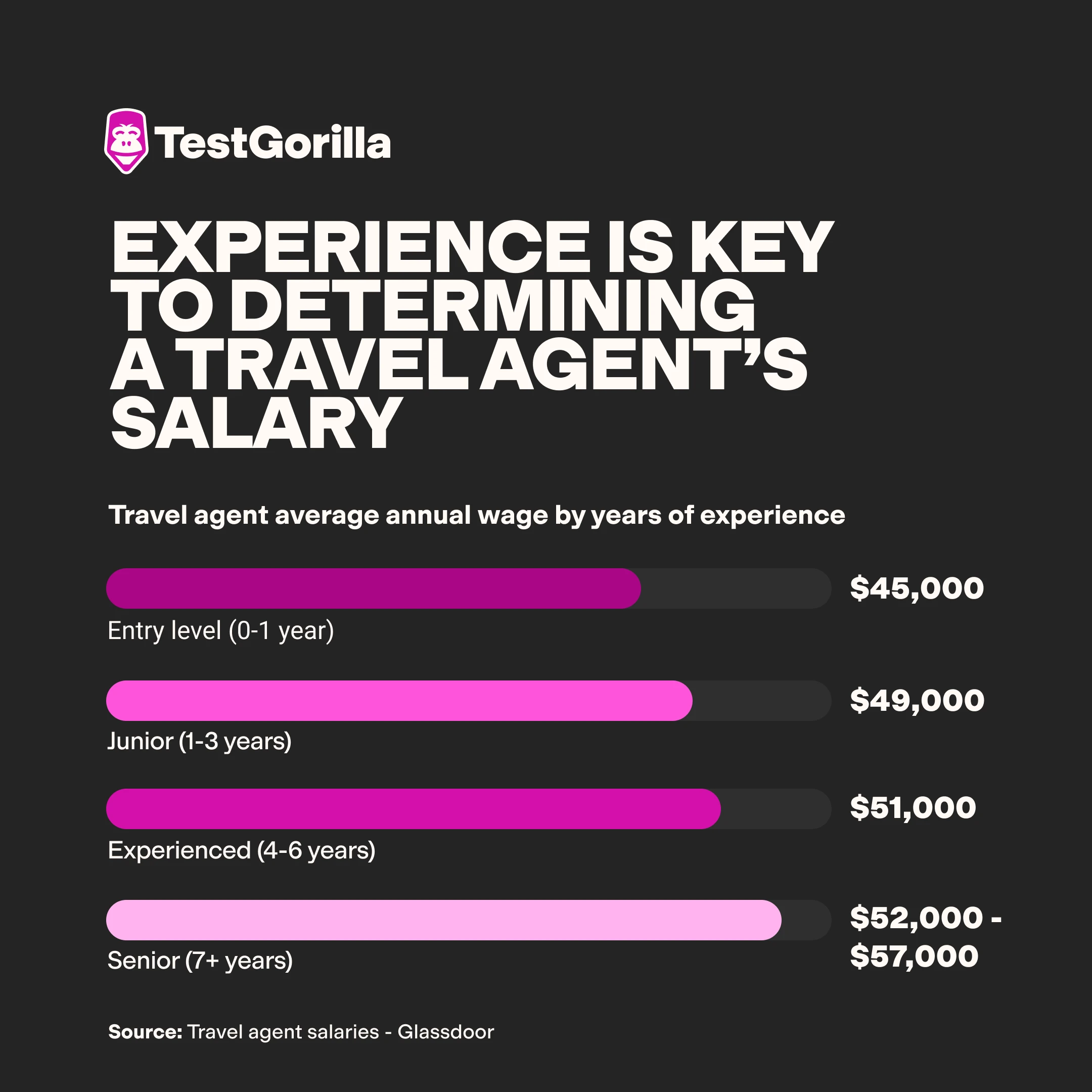 Experience is key to determining a travel agents salary graphic