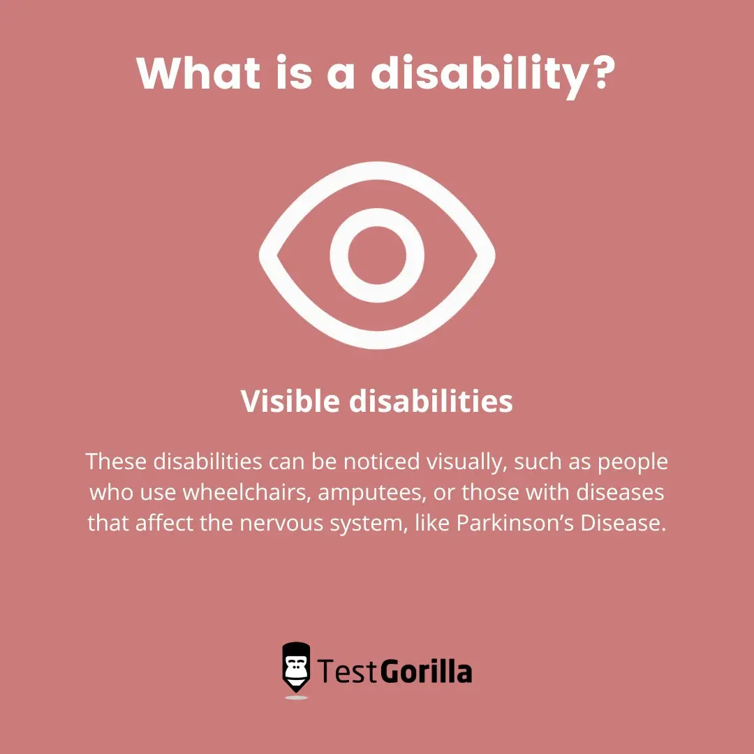What is a disability Visible disabilities