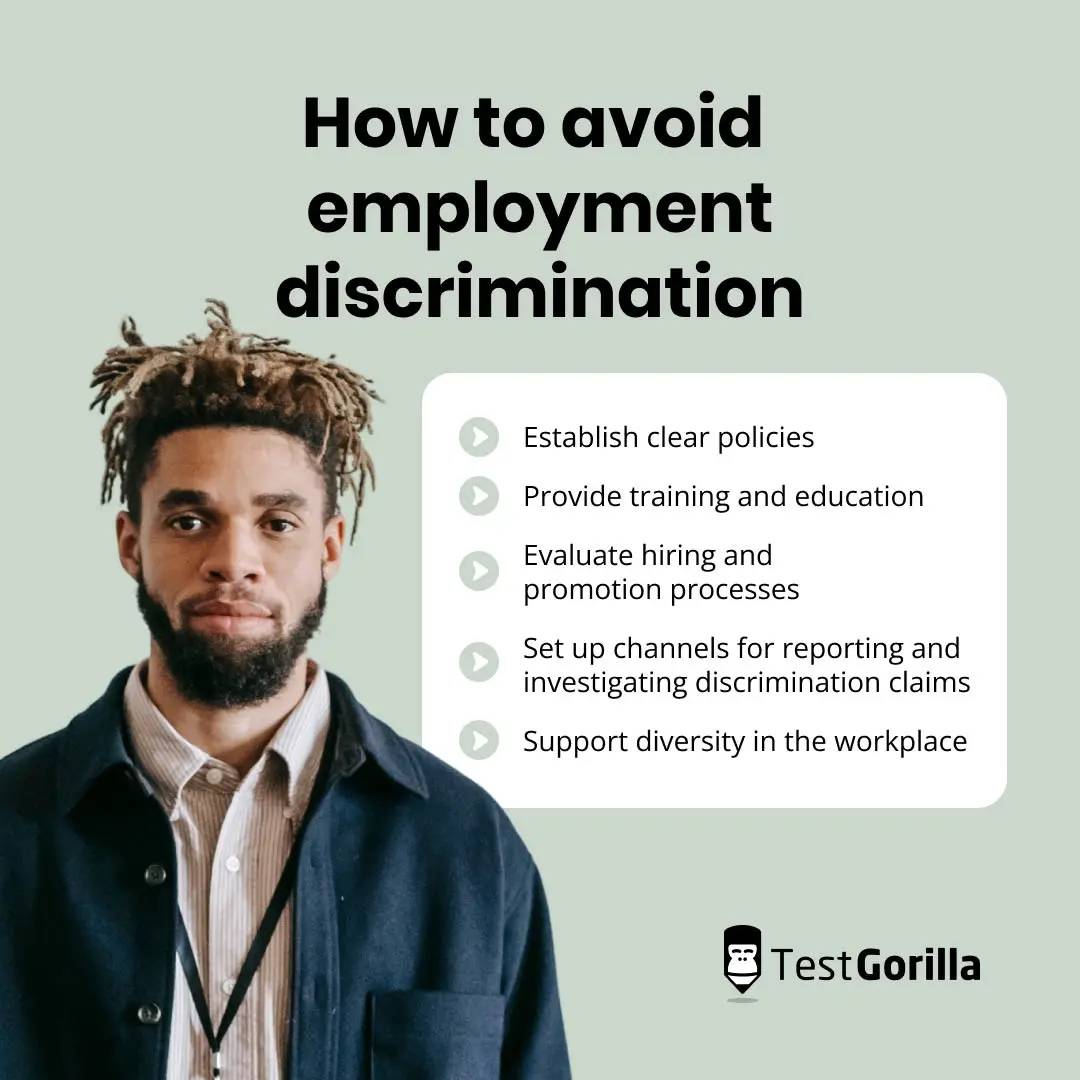 how to avoid employment discrimination graphic