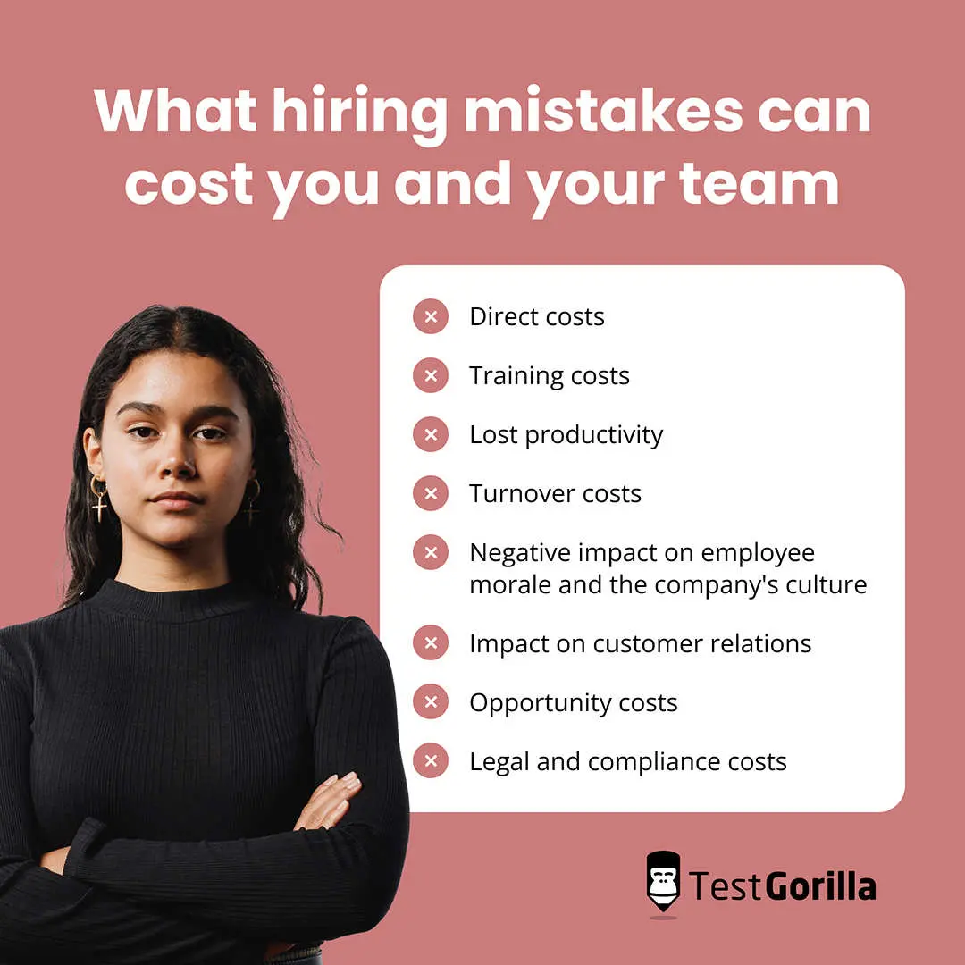 what hiring mistakes can cost you and your team graphic