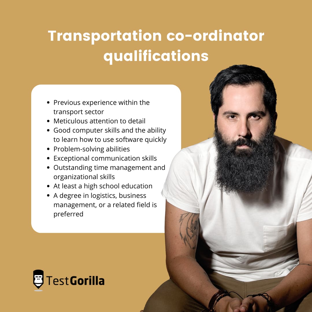 Transportation co-ordinator qualifications