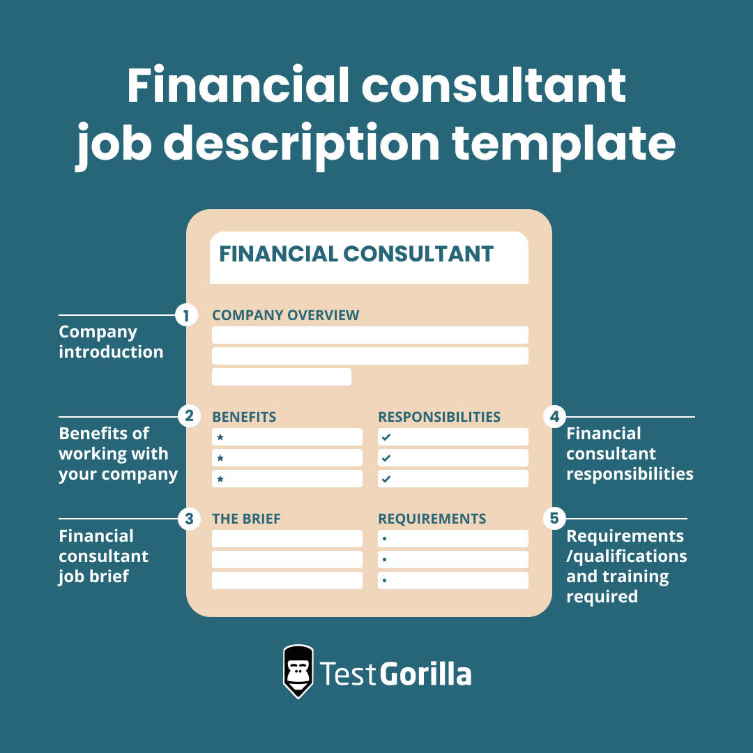 Financial consultant job description template graphic