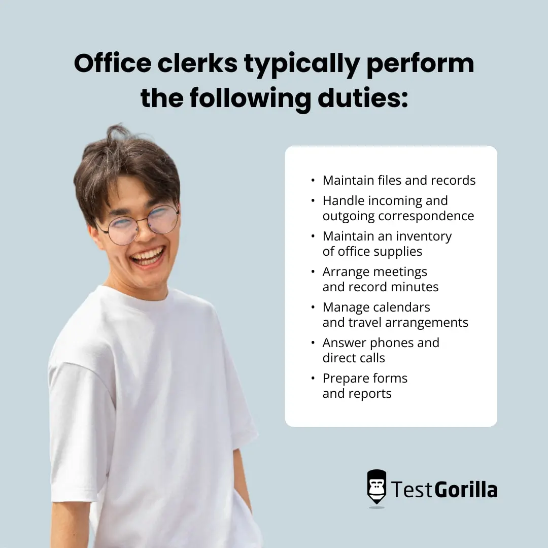 Office clerks typical duties