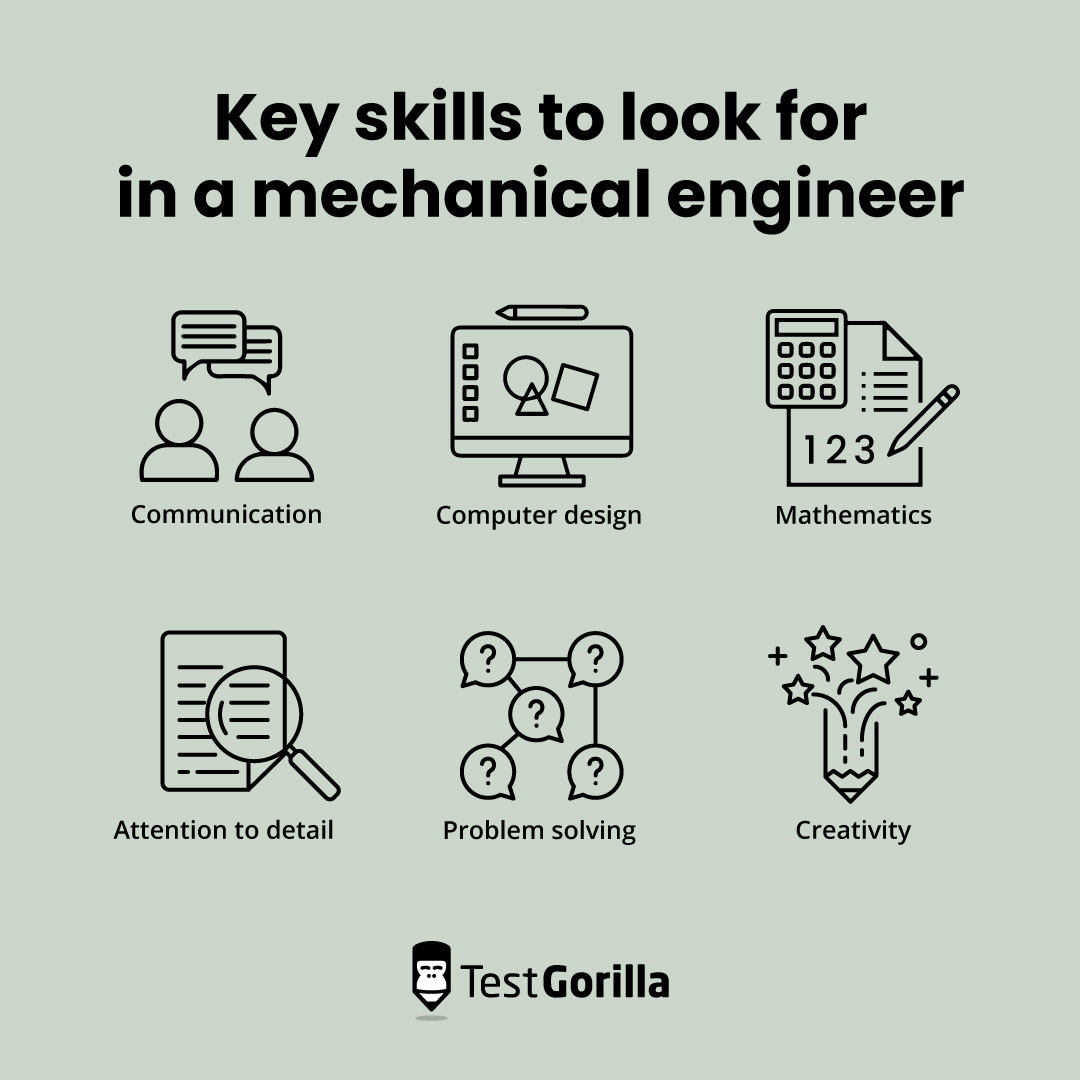 Key skills to look for in a mechanical engineer graphic