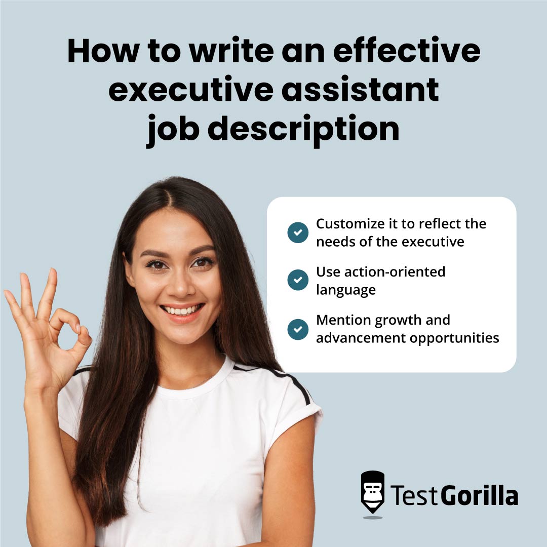 How to write an effective executive assistant job description graphic