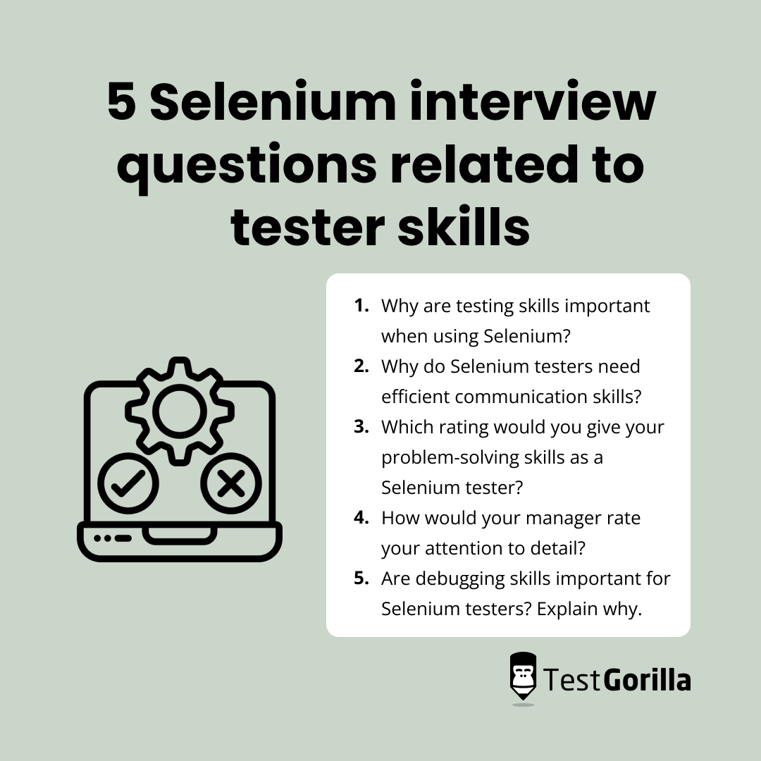 Selenium interview questions related to tester skills