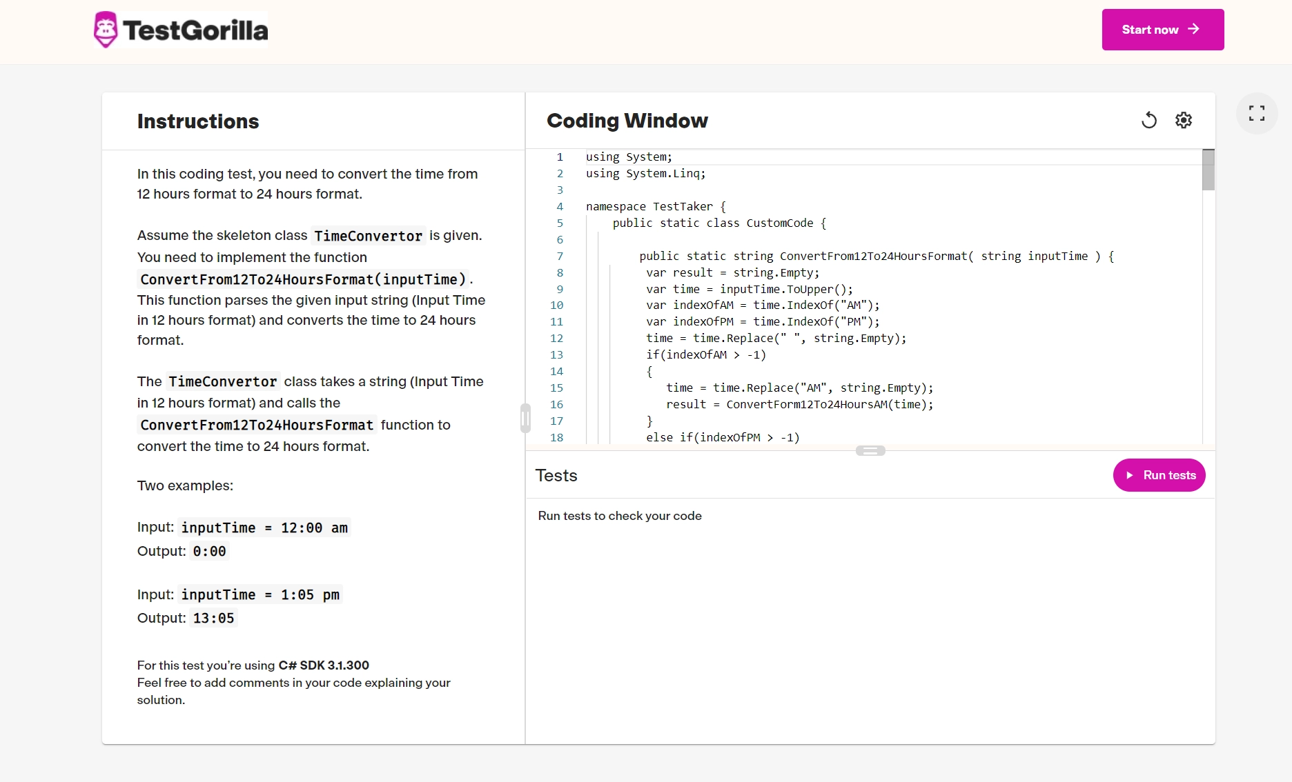 Example question from the C-Data structures test screenshot