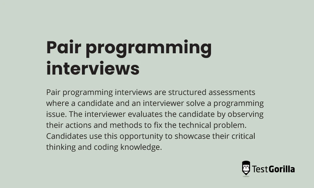 pair programming interviews definition