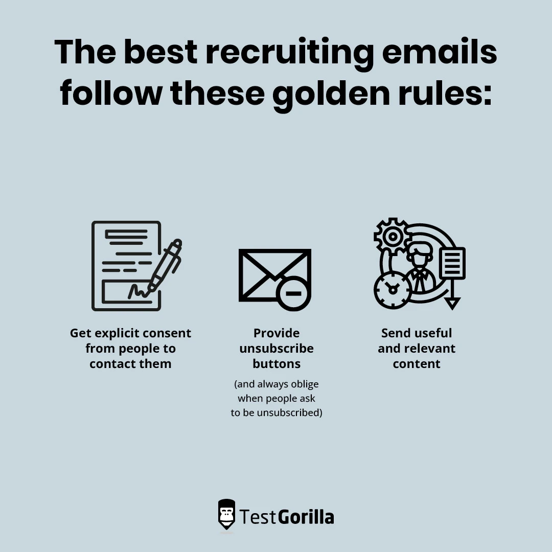 the three golden rules recruitment emails