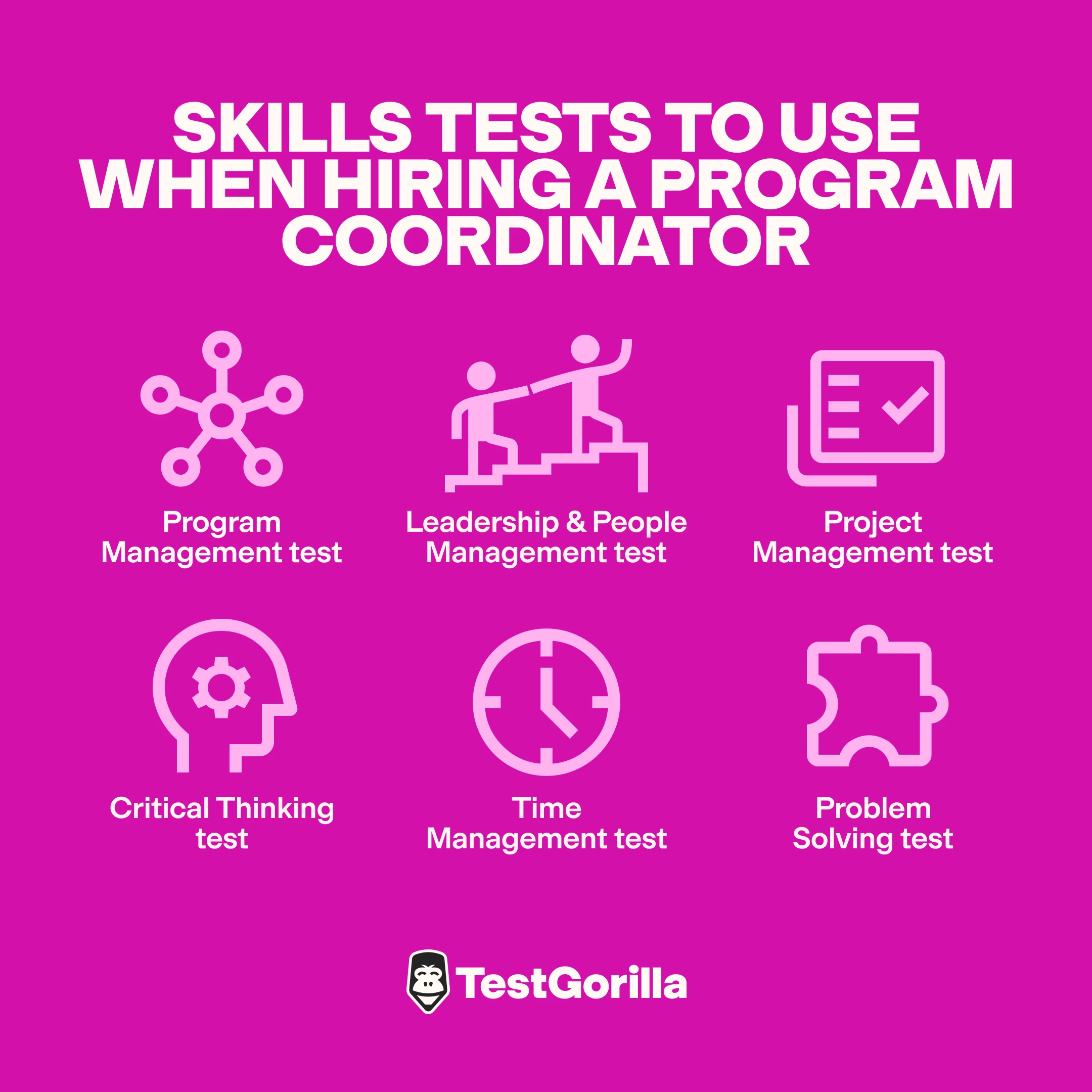 skills tests to use when hiring a program coordinator graphic