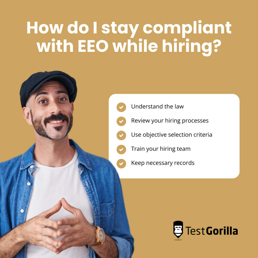 how do i stay compliant with eeo while hiring graphic