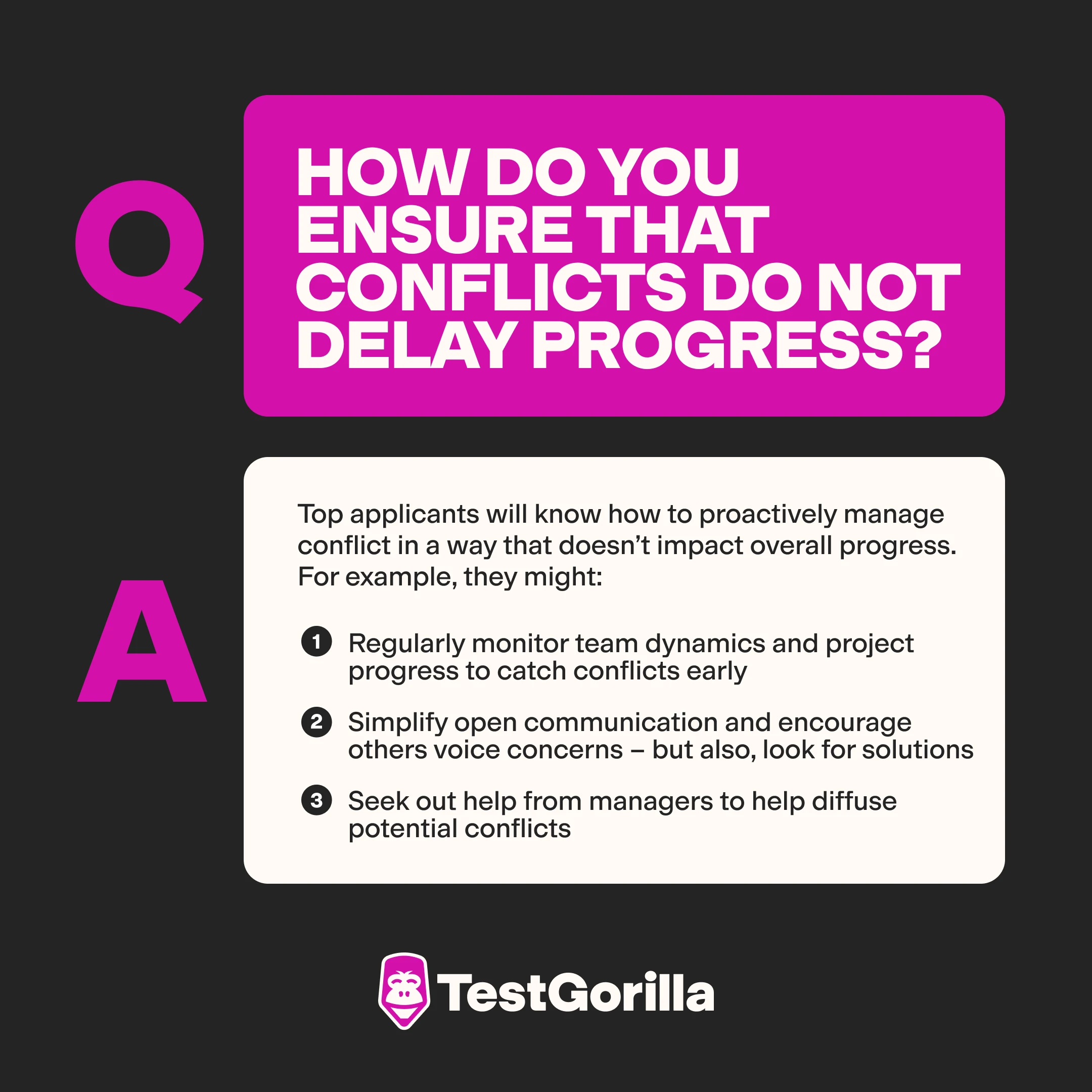 How do you ensure that conflicts do not delay progress graphic