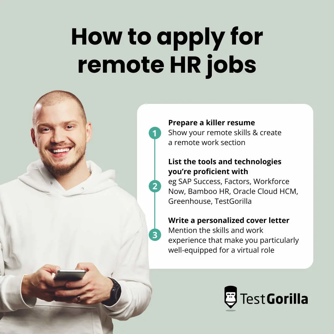 How to apply for remote HR jobs graphic