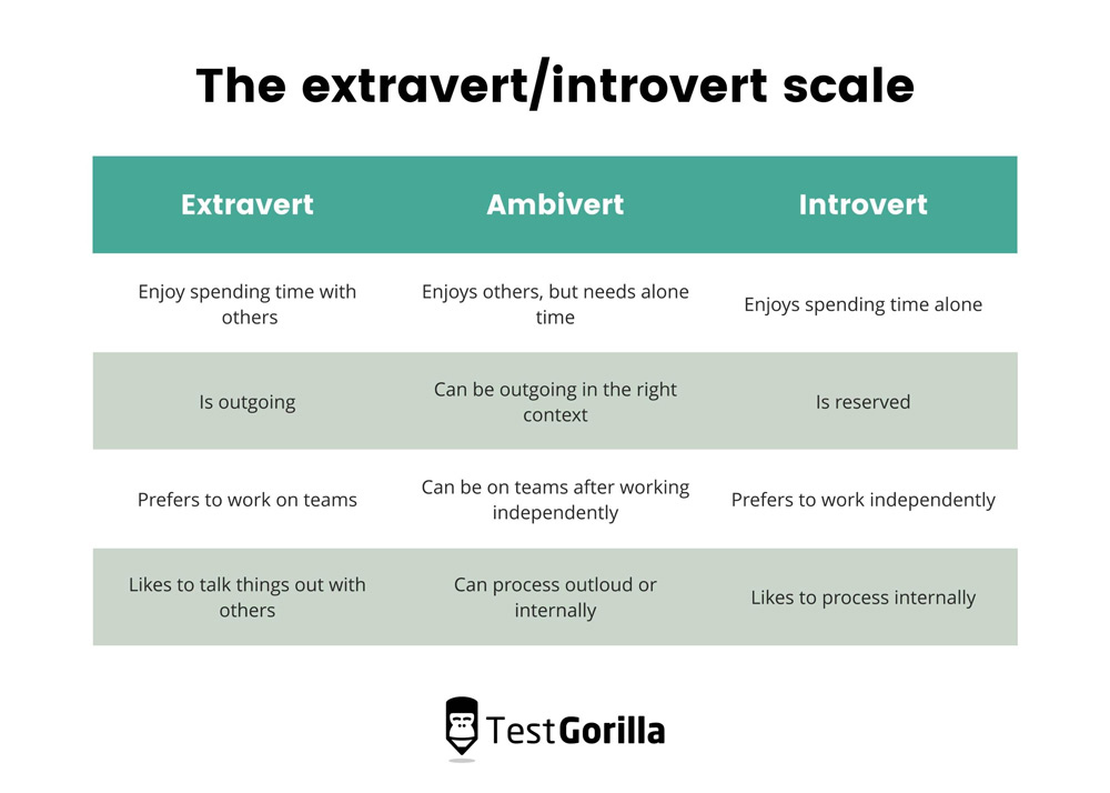 The extravert introvert scale TG STYLE