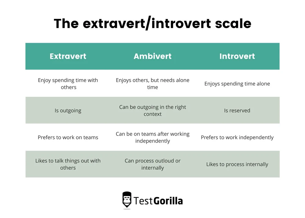 The extravert introvert scale TG STYLE