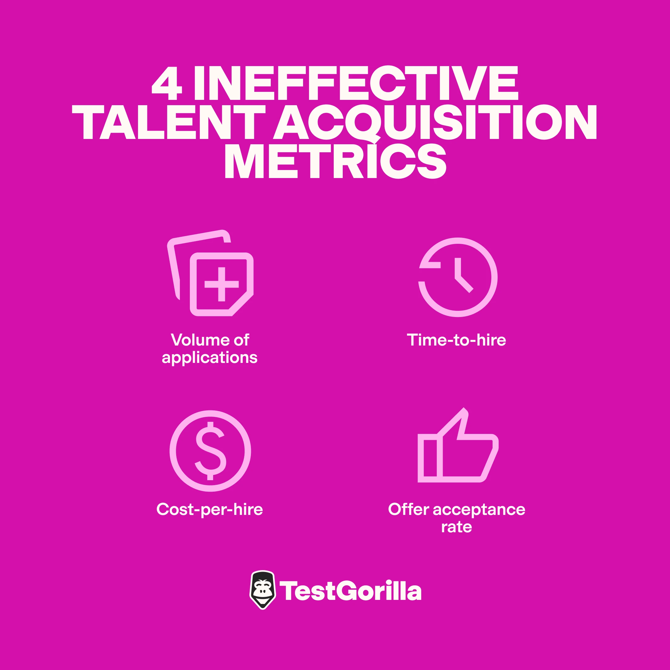 4 ineffective talent acquisition metrics graphic
