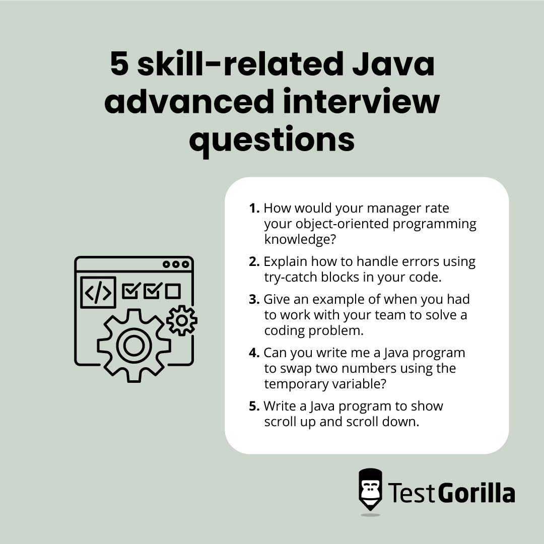 5 skill related Java advanced interview questions graphic