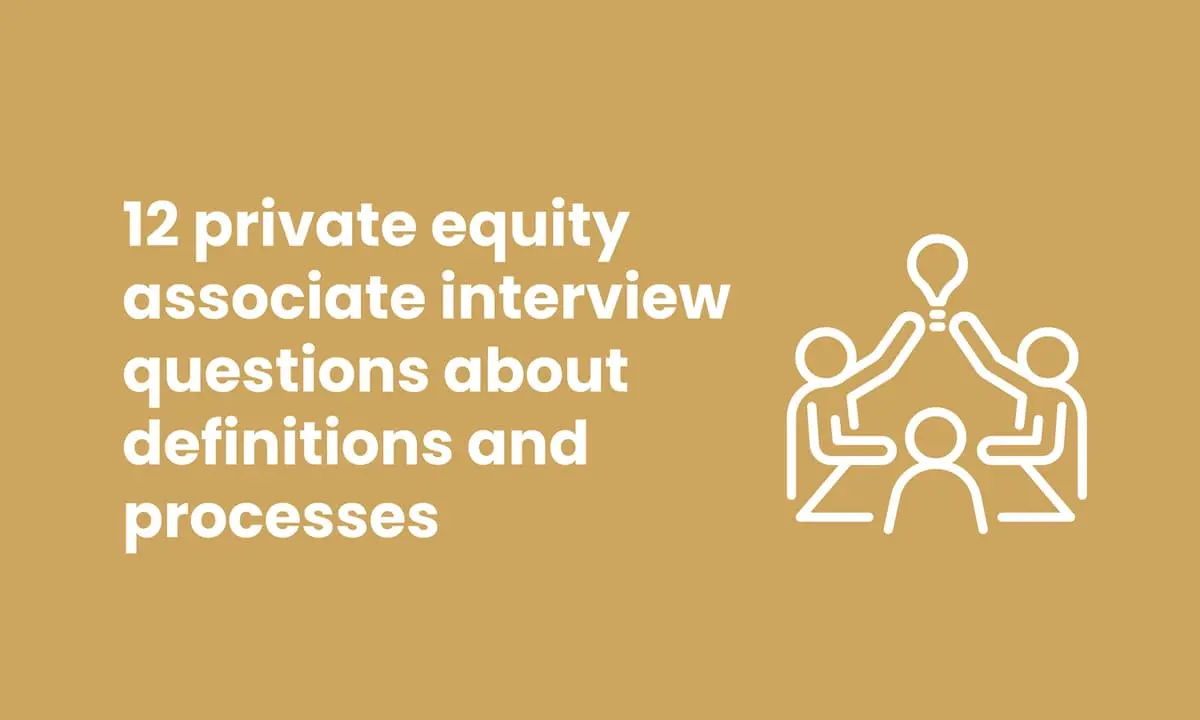 banner image for private equity associate interview questions about definitions and processes