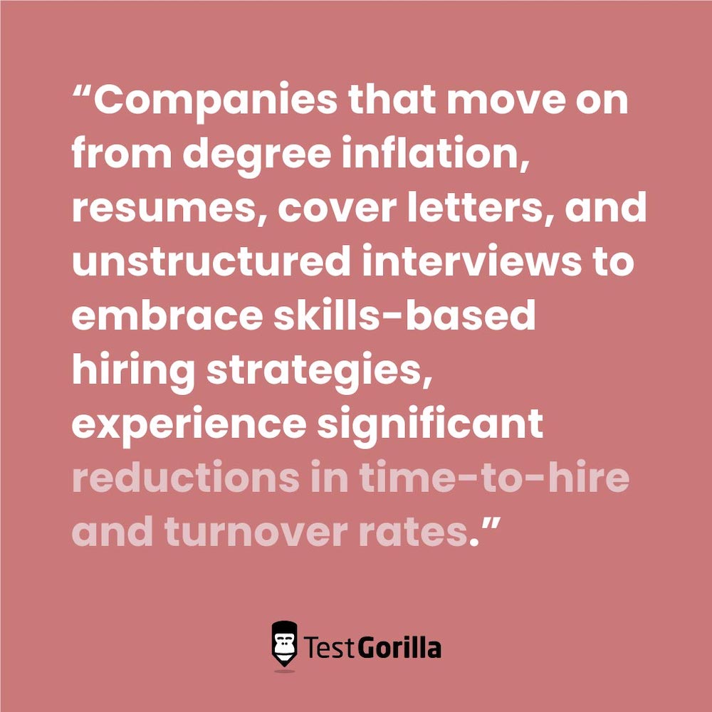 quote about why companies hire faster with skills-based hiring methods