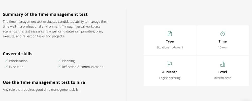 time management test