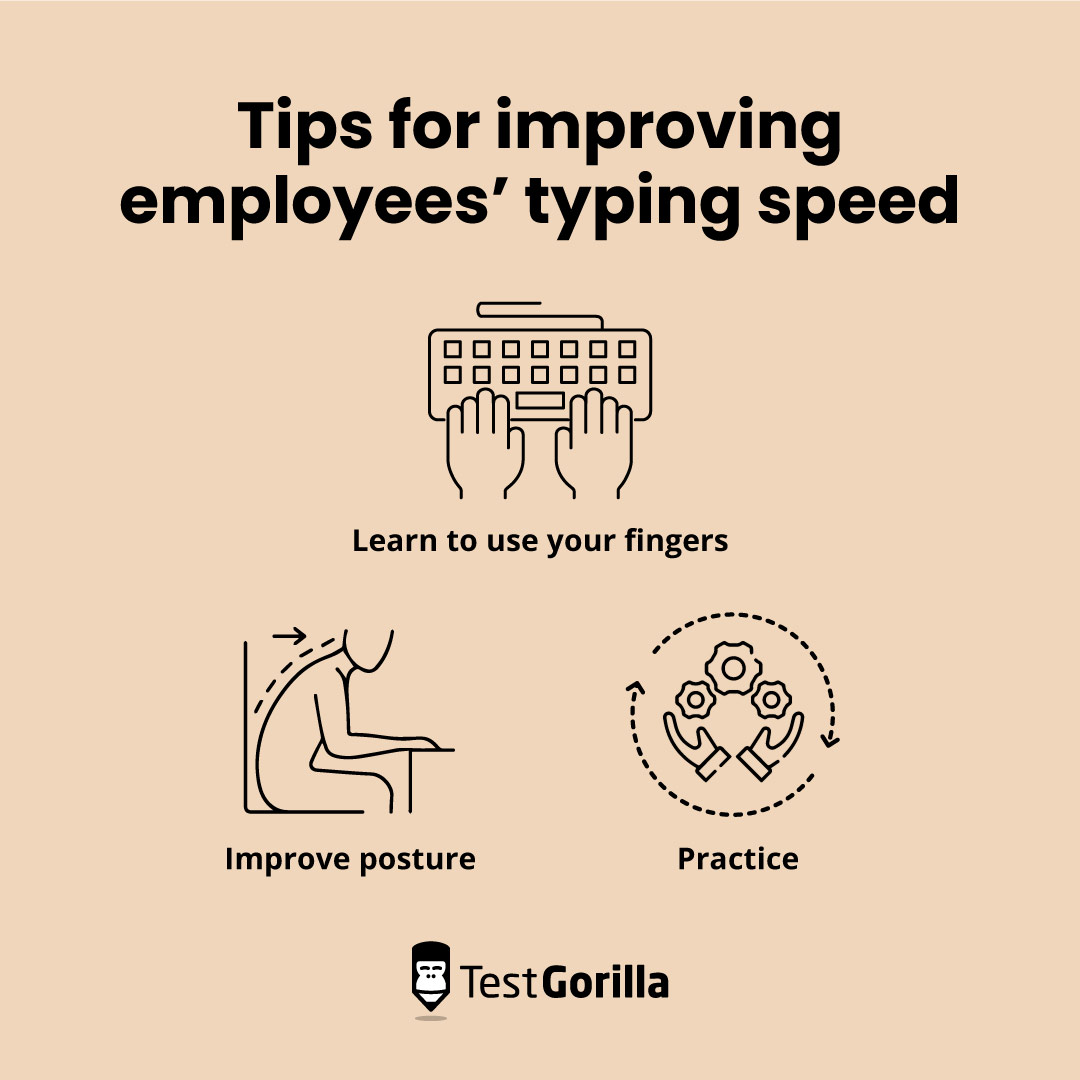 Tips for improving employee typing speed explanation graphic