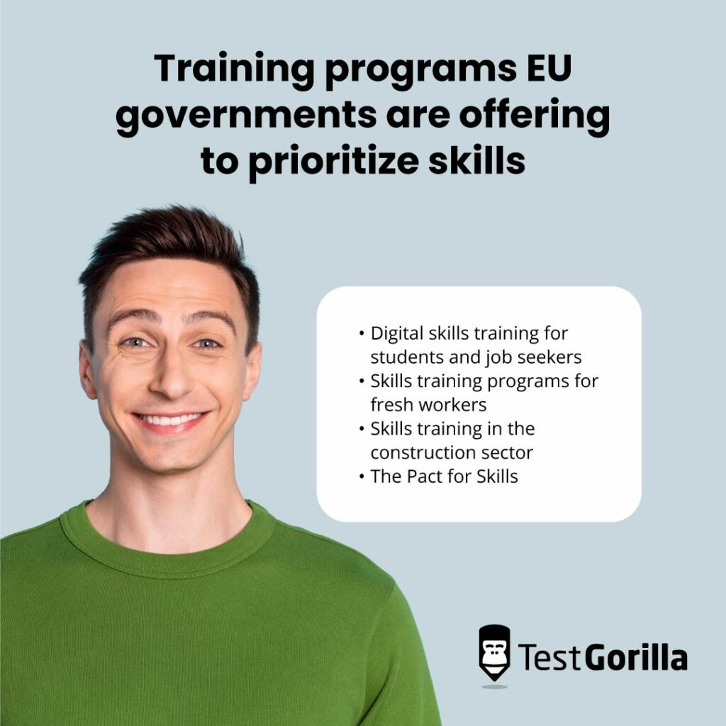Training programs EU governments offer to promote skills