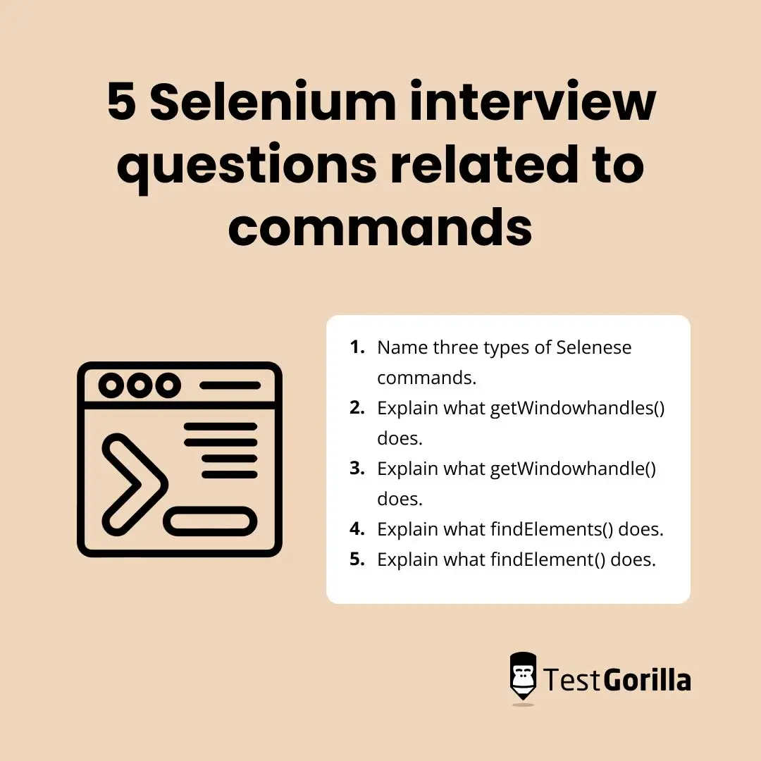 Selenium interview questions related to commands