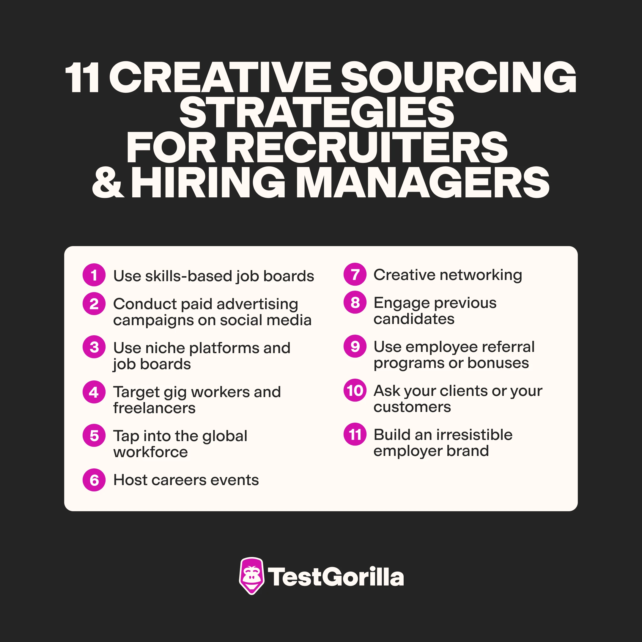 11 creative sourcing strategies for recruiters and hiring manager graphic