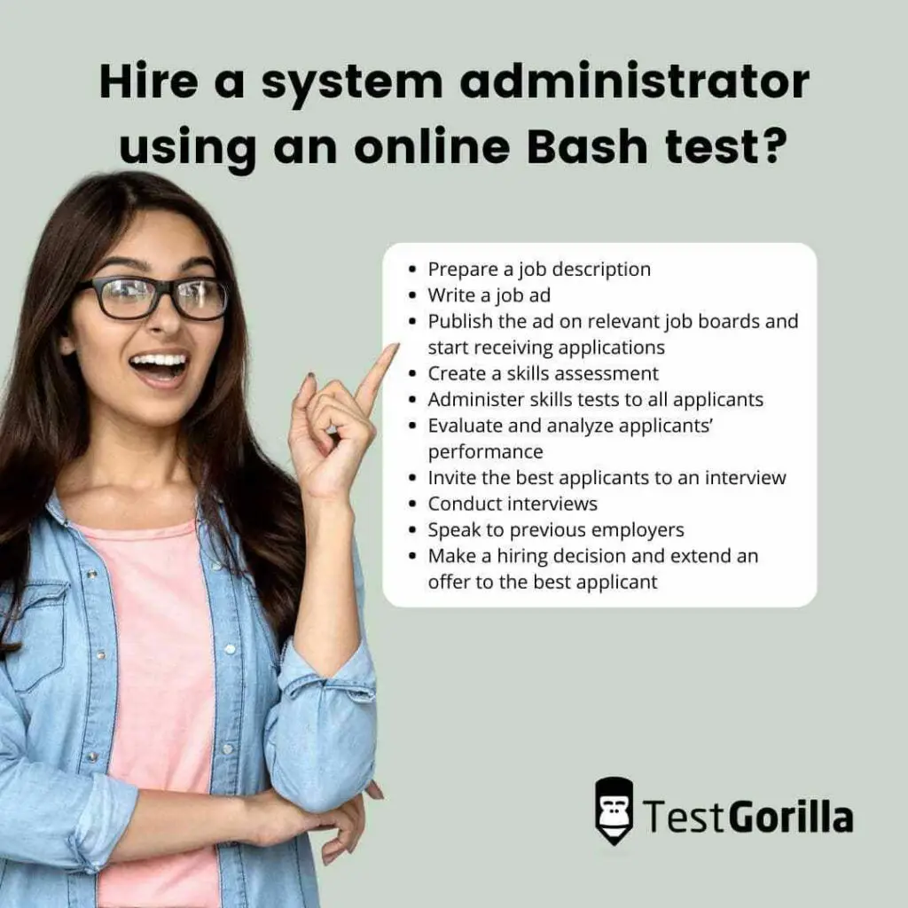 Hire system administrator using bash test
