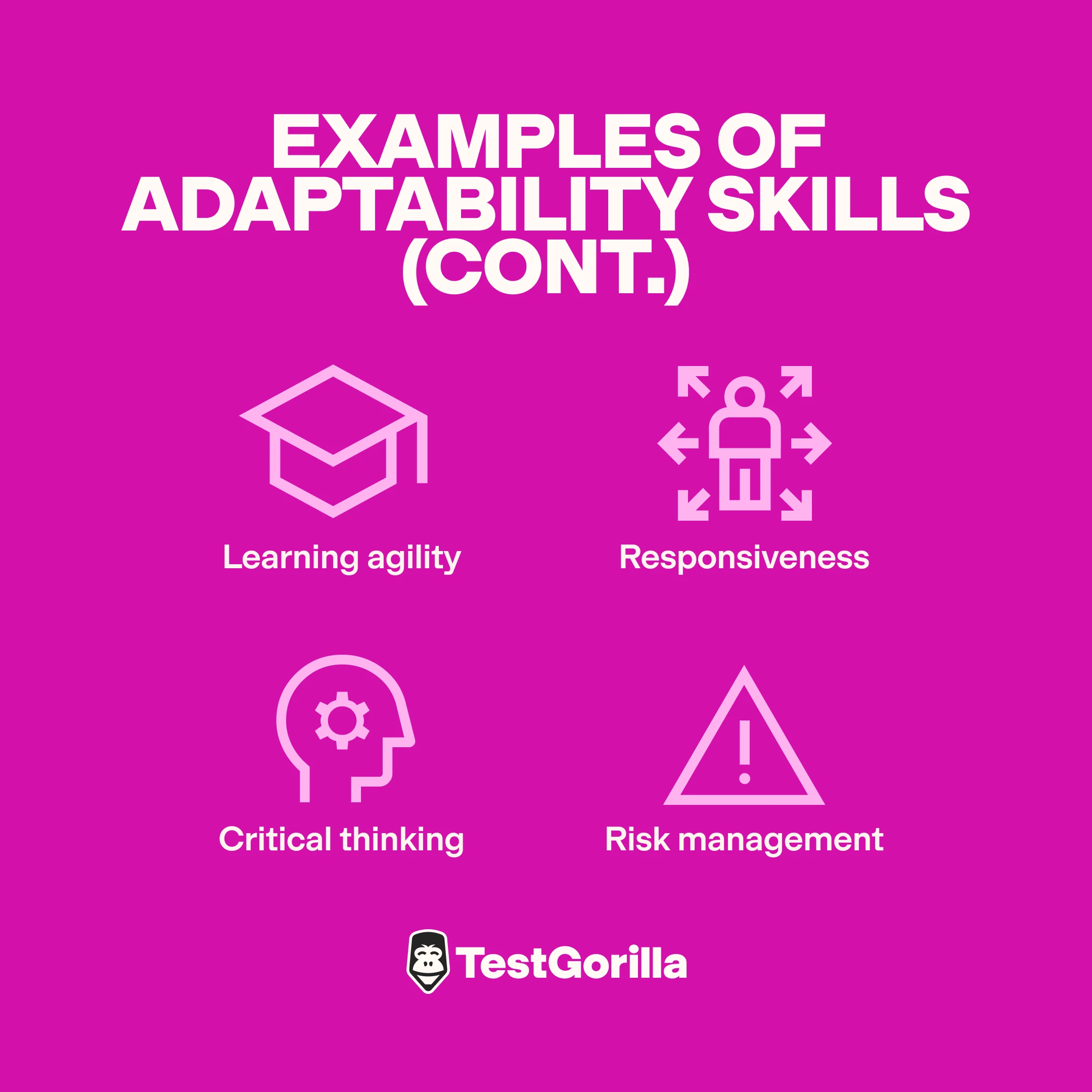 Examples of adaptability skills continuation graphic