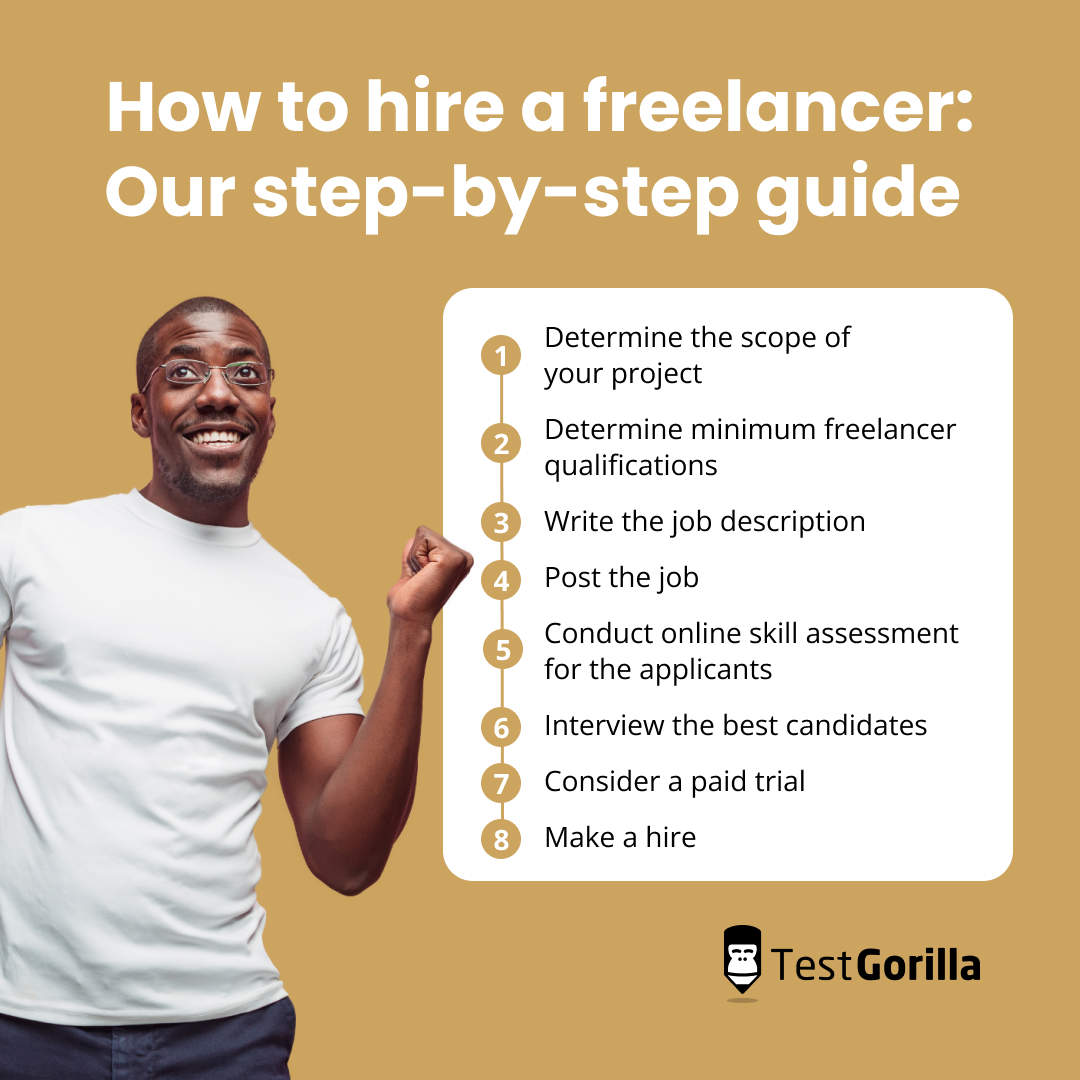 how to hire a freelancer step by step guide graphic explanation