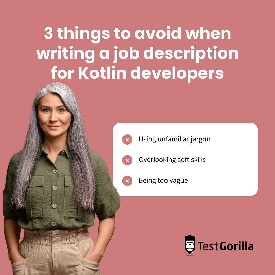 3 things to avoid when writing a job description for a kotlin developer graphic