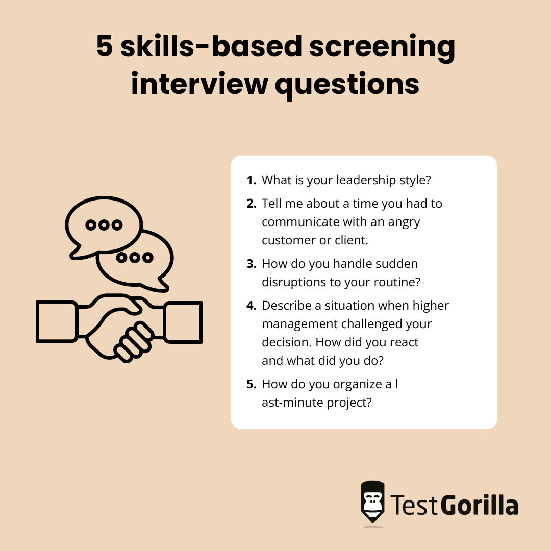 5 skills based screening interview questions