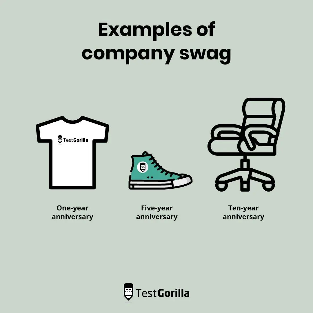 Examples of company swag