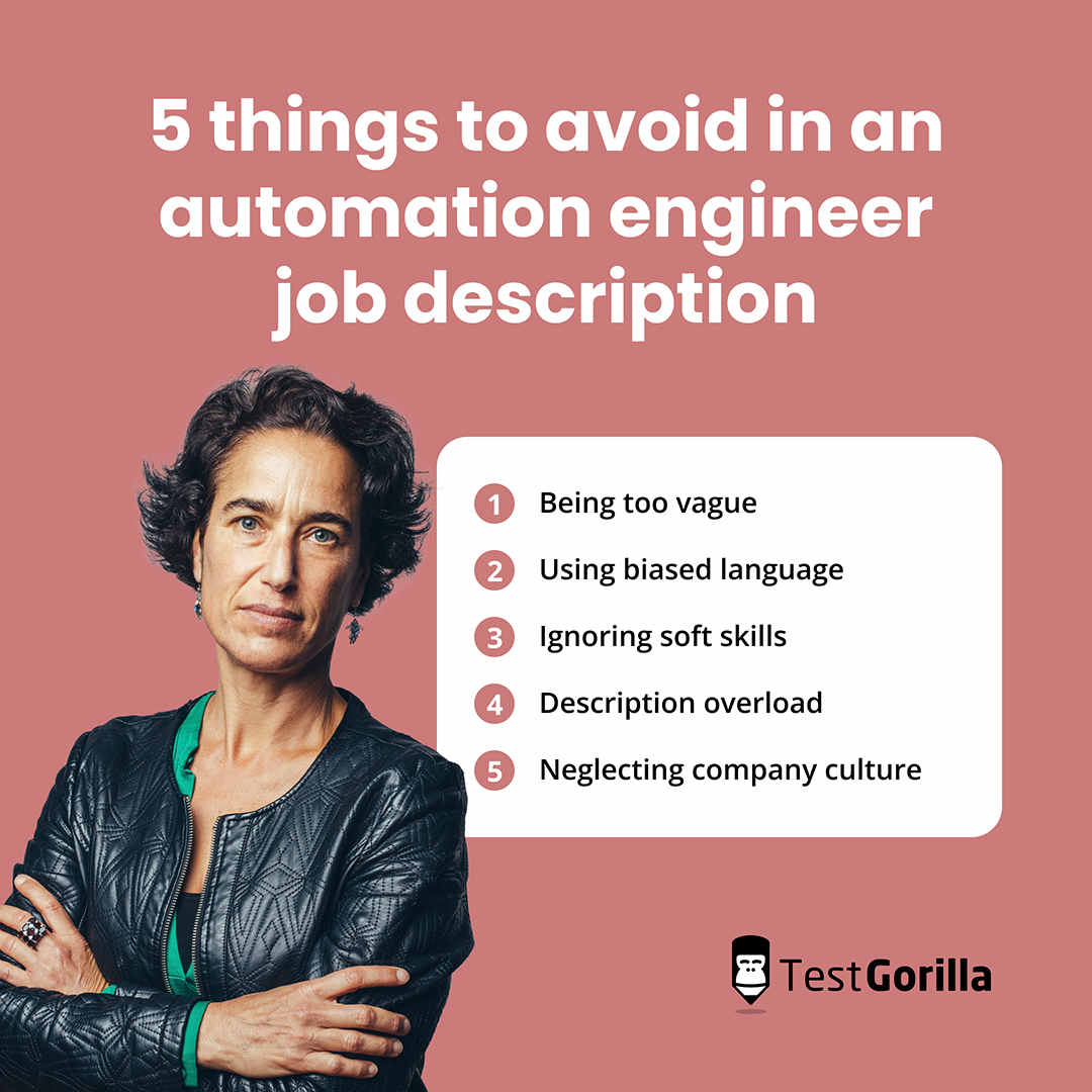 5 things to avoid in automation engineer job description graphic
