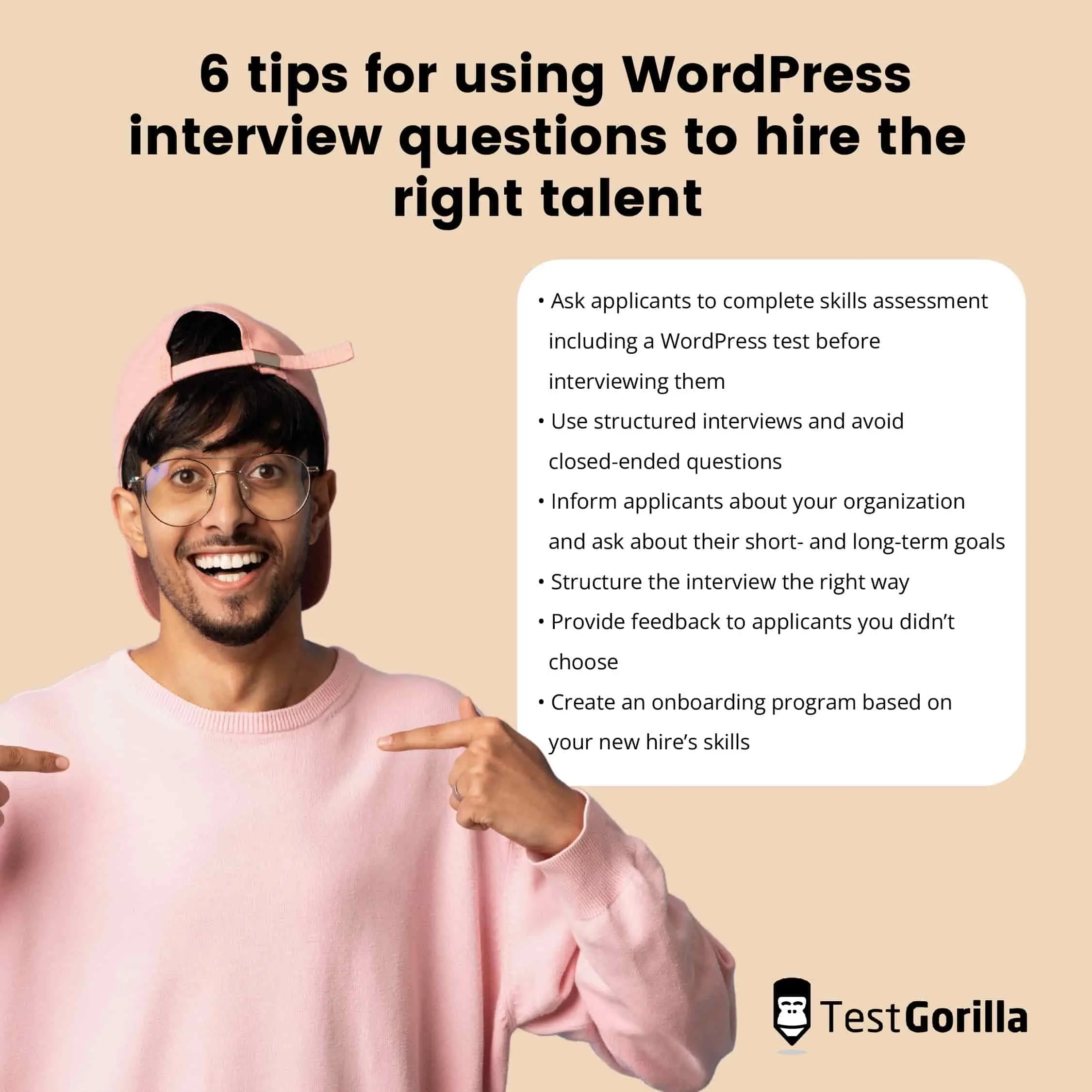 image listing tips for using WordPress interview questions to hire the right talent