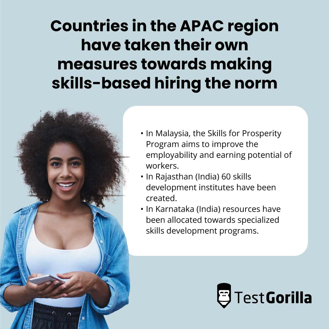 Countries in the APAC region have taken their own measures towards making skills-based hiring the norm