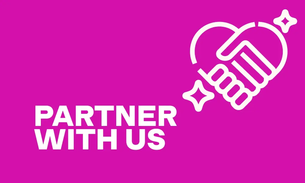 Image saying 'partner with us'