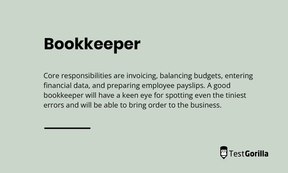 The tasks and responsibilities of a bookkeeper