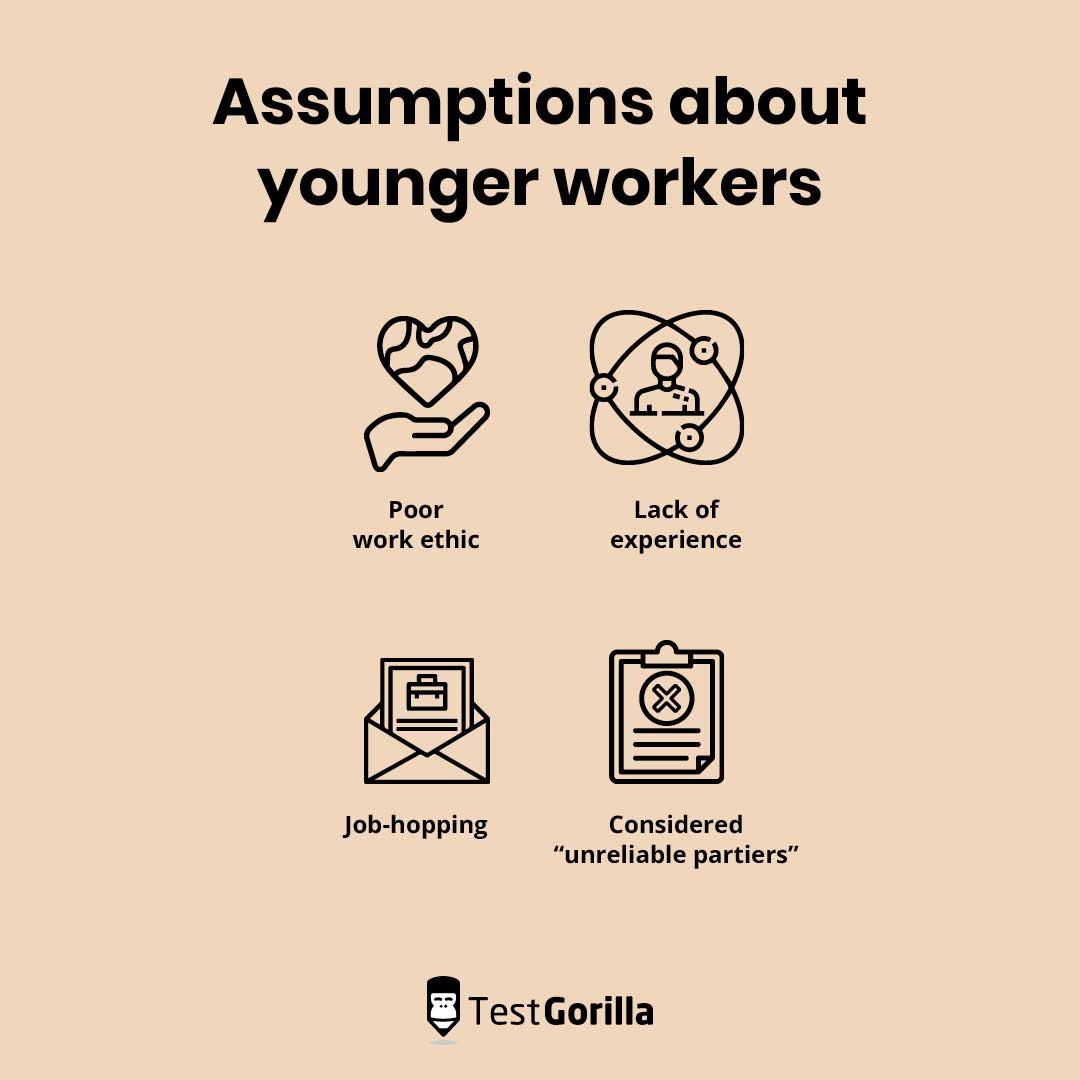 Graphic showing assumptions about young workers