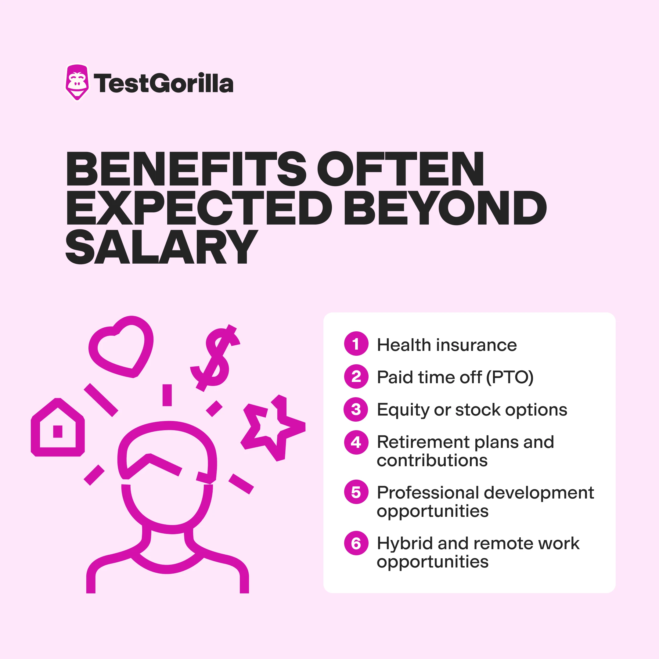 Benefits often expected beyond salary graphic