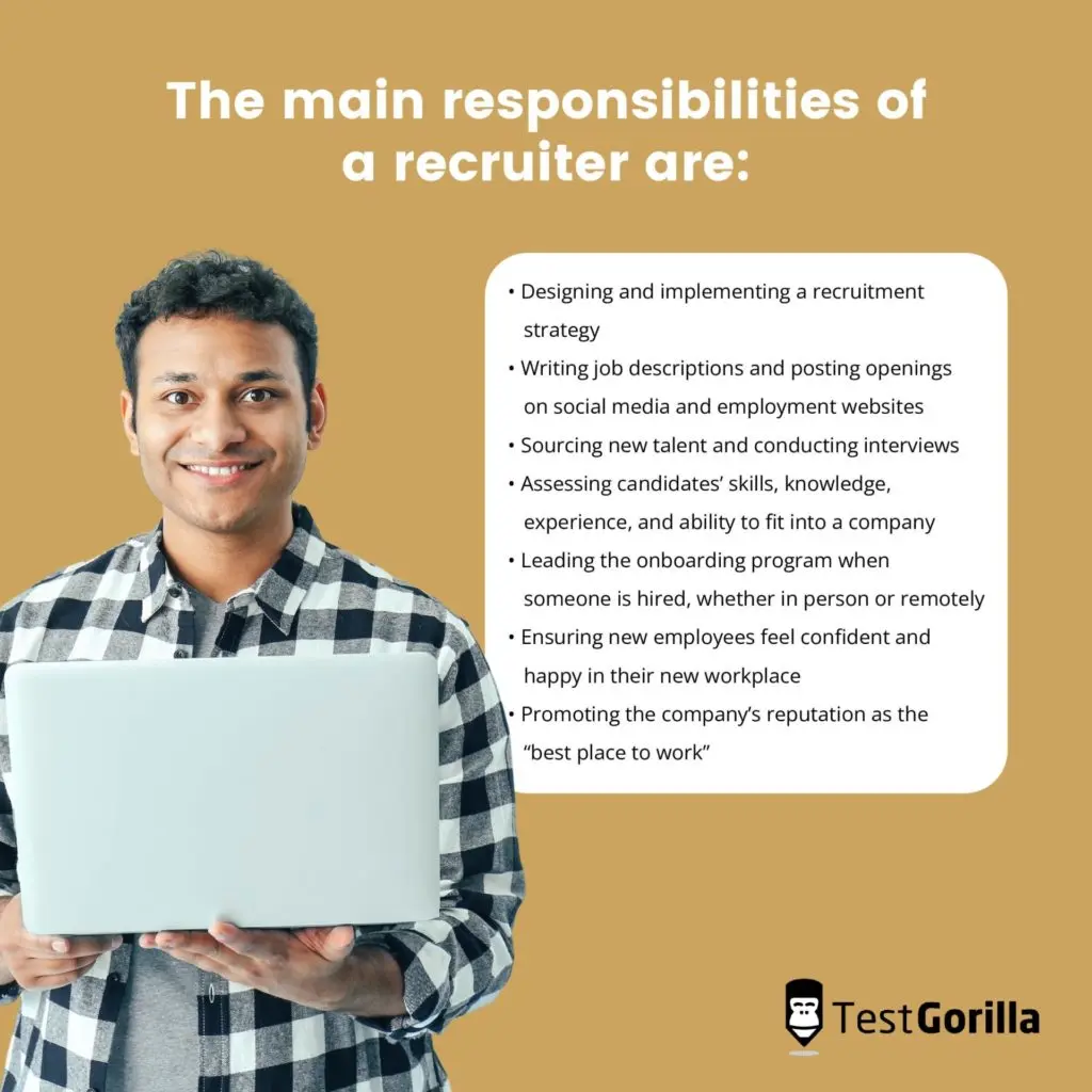 image listing the responsibilities of a recruiter 