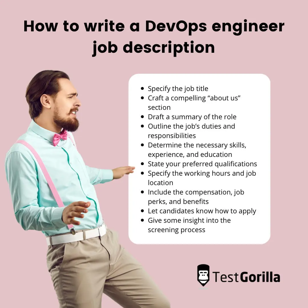 image listing the steps to writing a DevOps engineer job description