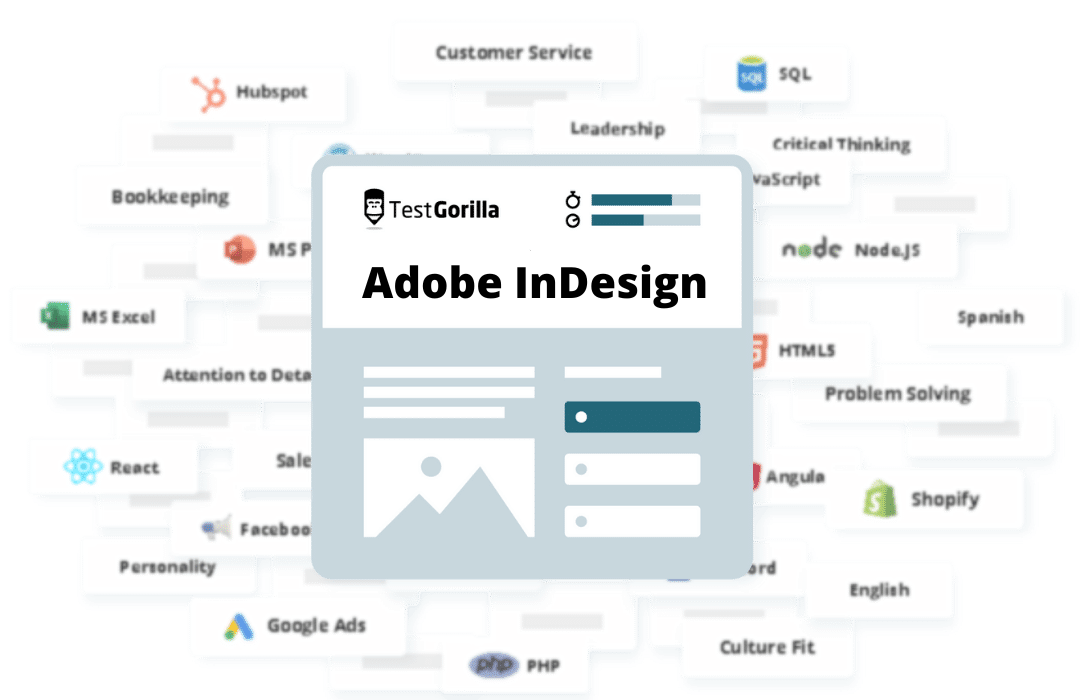 Adobe InDesign test Candidate screening assessment TG
