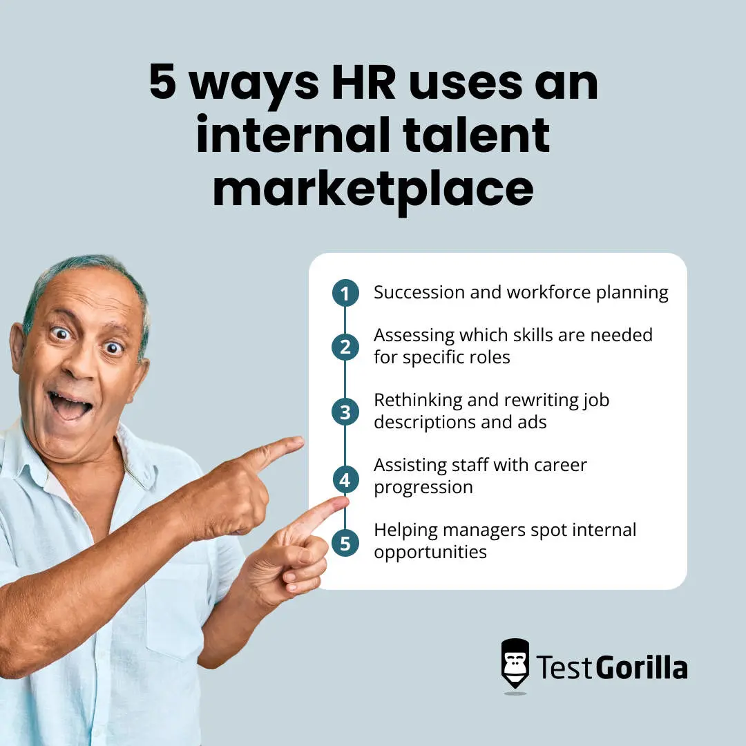 5 ways hr uses an internal talent marketplace graphic