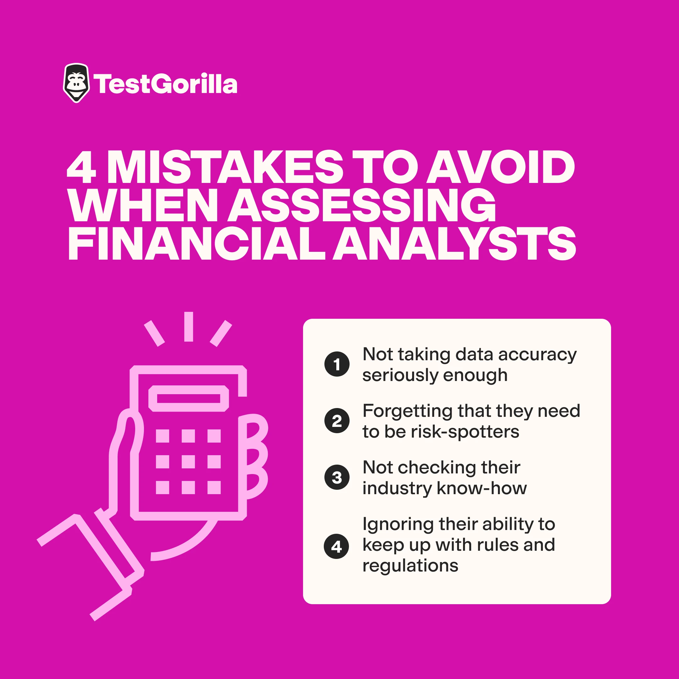 4 mistakes to avoid when assessing financial analysts graphic