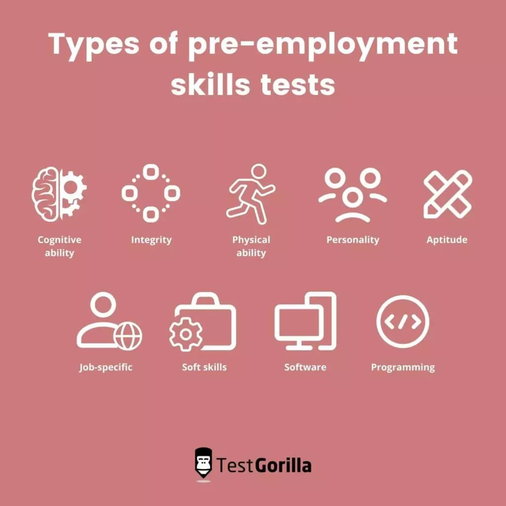 types of pre-employment skills tests