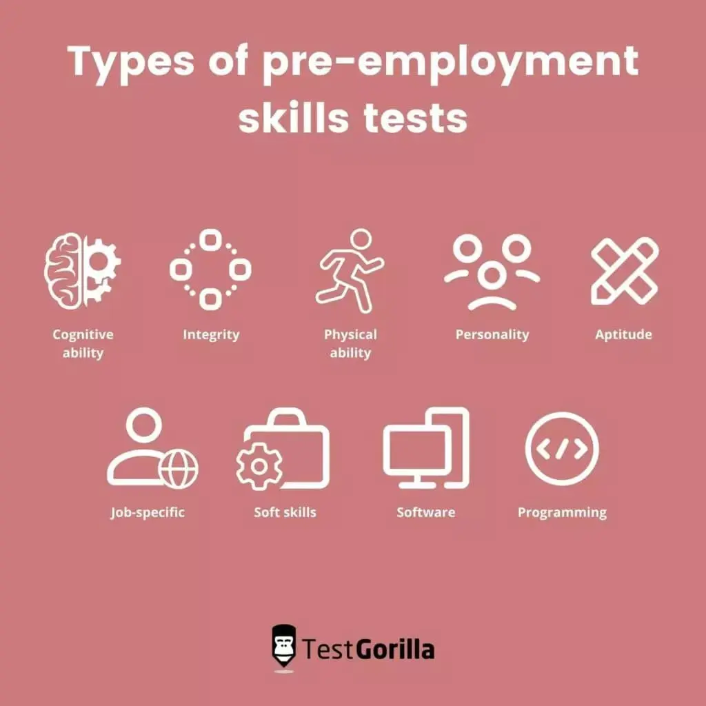 types of pre-employment skills tests
